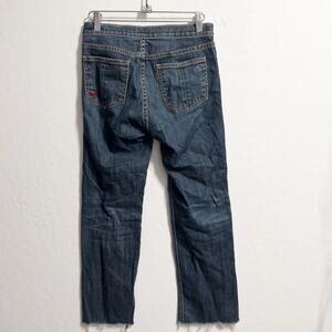 Rag & Bone Jeans Denim 26 Crop Flare Ryan Dark Wash Raw Fray Hem Heart